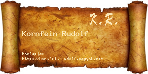 Kornfein Rudolf névjegykártya